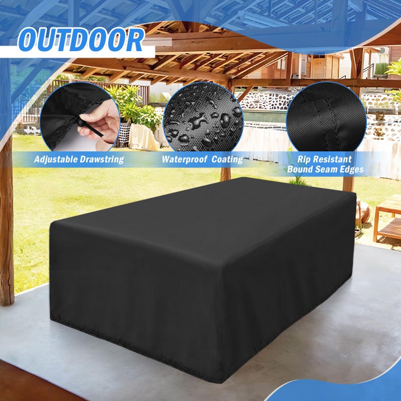 POMER Pool Table Cover - 102 inch Waterproof Table Cover for 8 Foot Snooker Billiard Tables Dustproof 7/8/9 FT Billiard Table Cover - 102x53x32 inch - Image 3